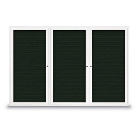 United Visual Products Open Faced Traditional Rounded Corkboard UV643ARC-BLACK-KEYLIME